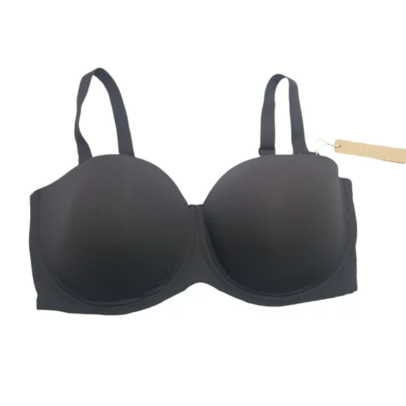 SKIMS FITS EVERYBODY Strapless Bra Onyx Black 42D NWT - Picture 3 of 6
